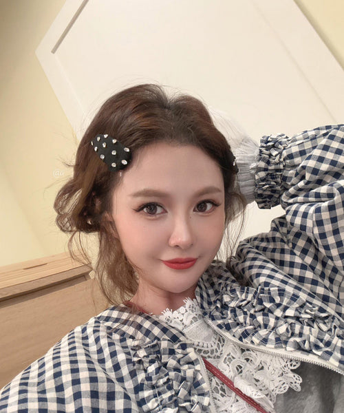 Black Hairpin Simple Zircon Pair Cloth A FashionChic