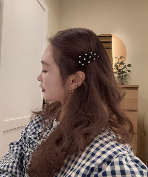 Black Hairpin Simple Zircon Pair Cloth A FashionChic