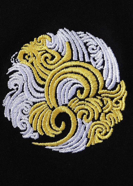 Simple Black Embroideried Solid Cotton Men T Shirt Summer LK061 Men-Silk-MENT240630