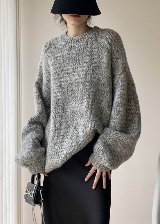 Simple Black O Neck Cozy Knit Sweaters Winter WY014 OM-OL241106
