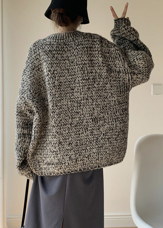 Simple Black O Neck Cozy Knit Sweaters Winter WY014 OM-OL241106