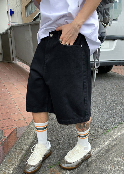 Simple Black Pockets Solid Mens Pants High Waist Summer YL017 ABC