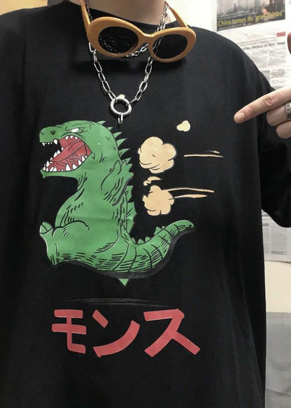 Mens Cozy Simple Graphic Summer Black Tees Cotton Print FashionChic