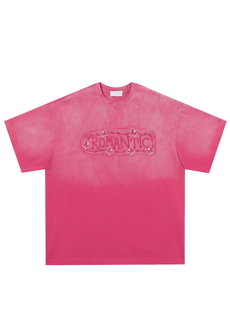 Simple Blue Embroideried Solid Cotton Mens Neutral T Shirts Summer LK051 Men-Silk-MENT240630