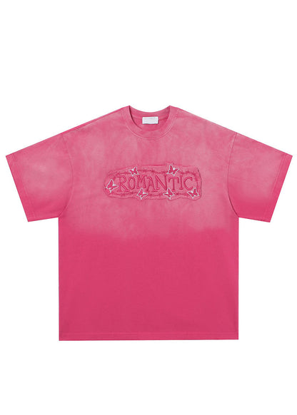 Simple Blue Embroideried Solid Cotton Mens Neutral T Shirts Summer LK051 Men-Silk-MENT240630