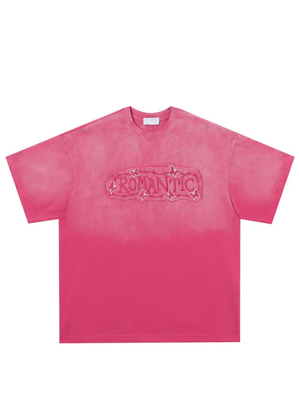 Simple Blue Embroideried Solid Cotton Mens Neutral T Shirts Summer LK051 Men-Silk-MENT240630