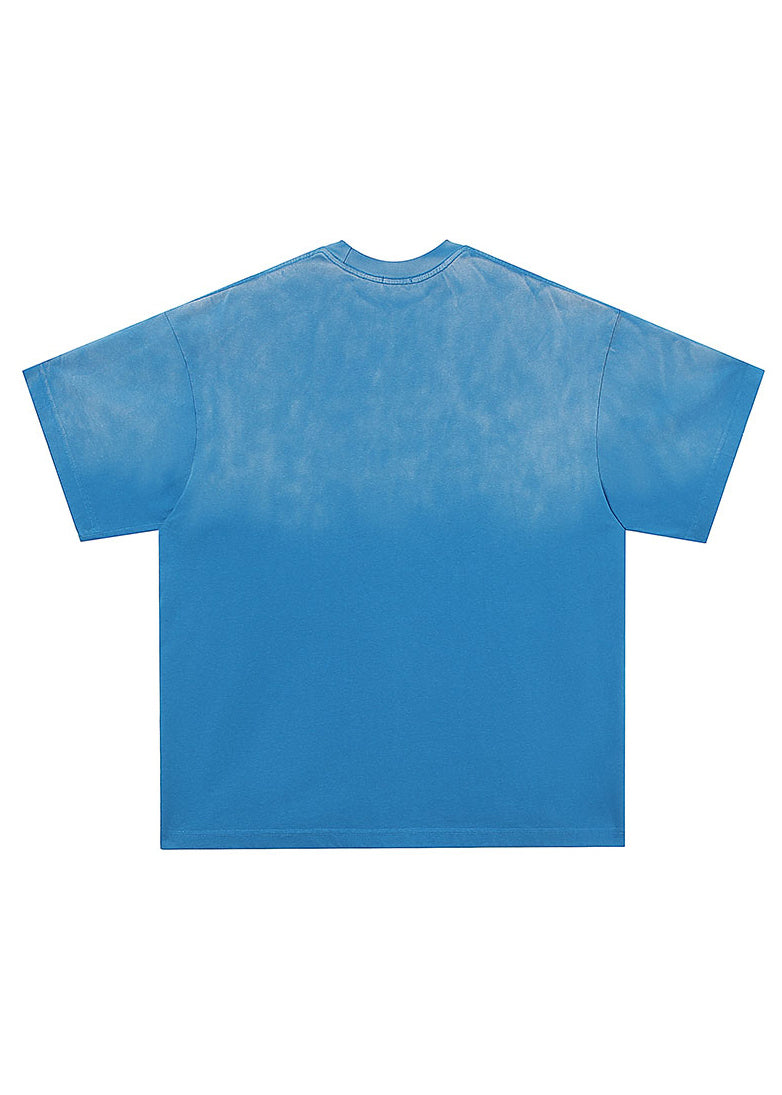 Simple Blue Embroideried Solid Cotton Mens Neutral T Shirts Summer LK051 Men-Silk-MENT240630