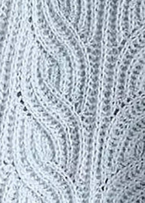 Simple Blue Turtleneck Hollow Out Knit Sweaters Spring YW018 ABC