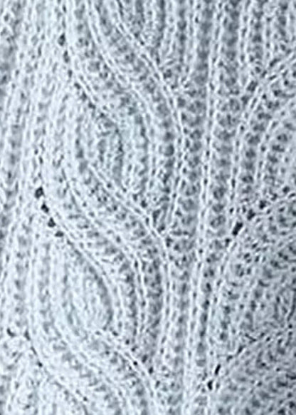 Simple Blue Turtleneck Hollow Out Knit Sweaters Spring YW018 ABC