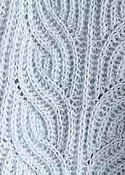 Simple Blue Turtleneck Hollow Out Knit Sweaters Spring YW018 ABC