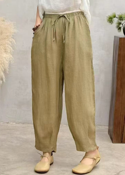 Summer Pants Oversized Brown Linen Simple Harem FashionChic