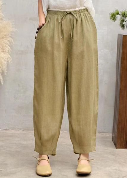Summer Pants Oversized Brown Linen Simple Harem FashionChic