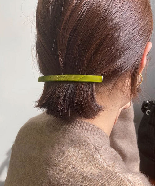 Green Chic Hairpin Metal Barrettes Simple Resin FashionChic