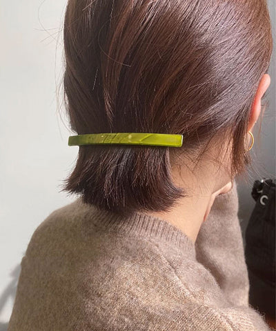 Green Chic Hairpin Metal Barrettes Simple Resin FashionChic