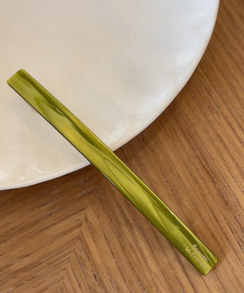 Green Chic Hairpin Metal Barrettes Simple Resin FashionChic
