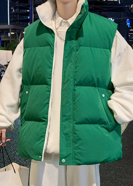 Simple Coffee Hooded Zippered Warm Fleece Mens Waistcoat Winter RN015 ABC