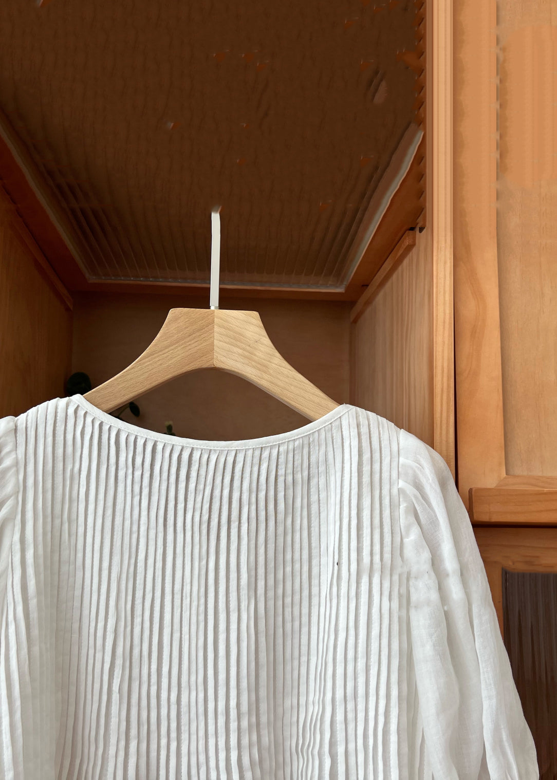 Neck Sleeve Coffee Shirt Simple Linen Wrinkled O Half FashionChic