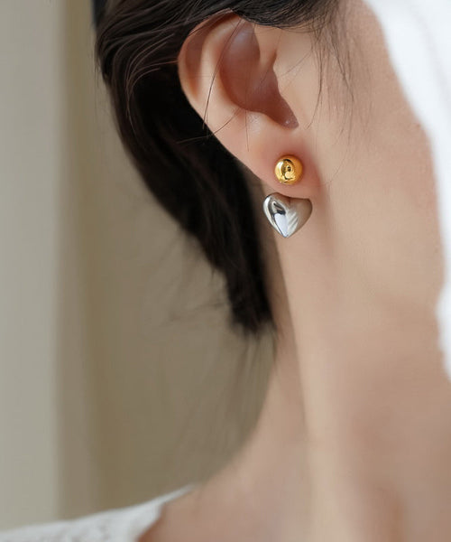 Earrings Colorblock Love Simple Copper Stud Overgild FashionChic