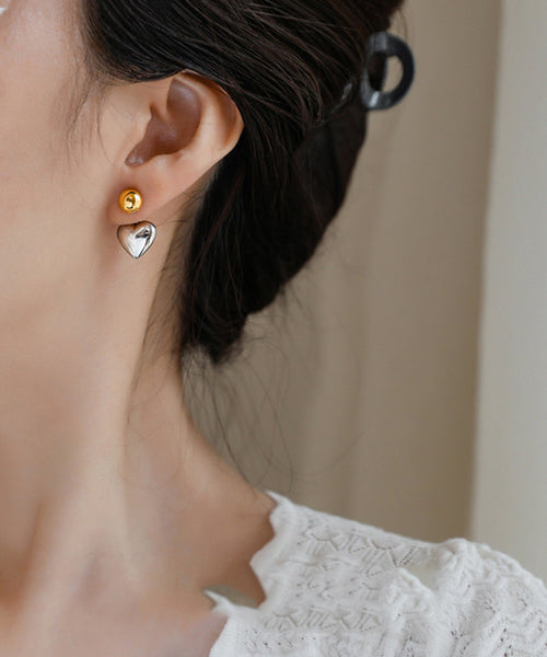 Earrings Colorblock Love Simple Copper Stud Overgild FashionChic