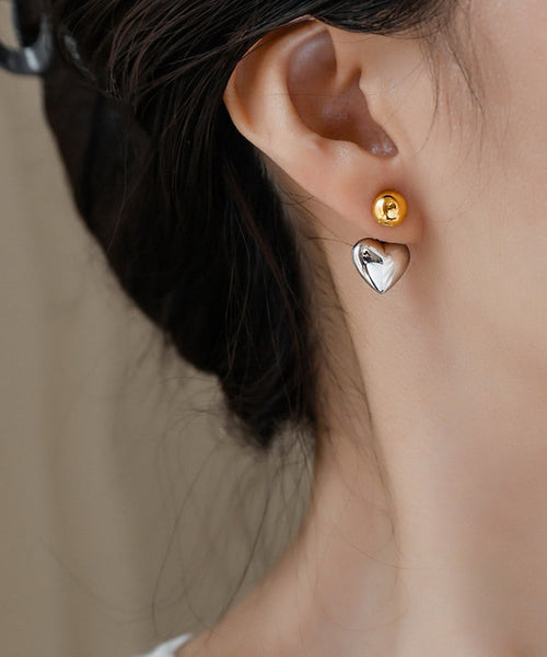 Earrings Colorblock Love Simple Copper Stud Overgild FashionChic