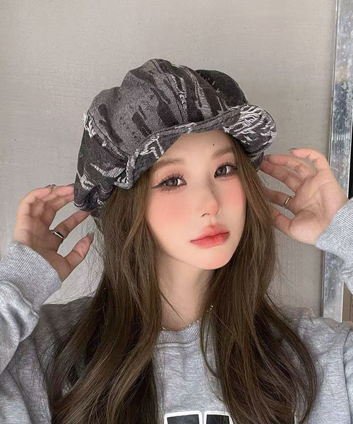 Ripped Fashion Simple Breton Vintage Blue Striped Hat FashionChic