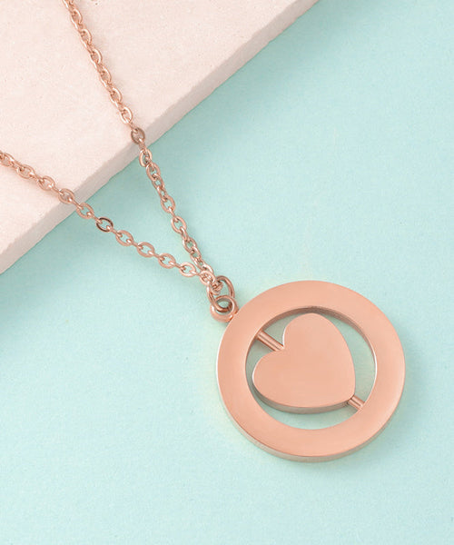 Necklace Stainless Steel Love Gold Pendant Simple Overgild FashionChic