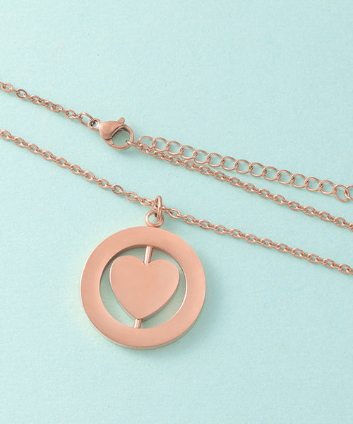 Necklace Stainless Steel Love Gold Pendant Simple Overgild FashionChic