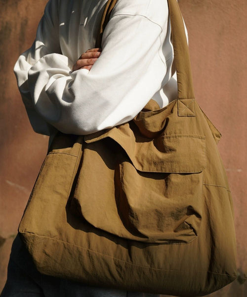 Capacity Grayish Green Simple Satchel Handbag Large Bag FashionChic