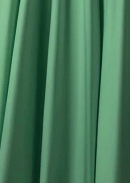 Skirt Green Solid Cotton High Simple Waist Spring FashionChic