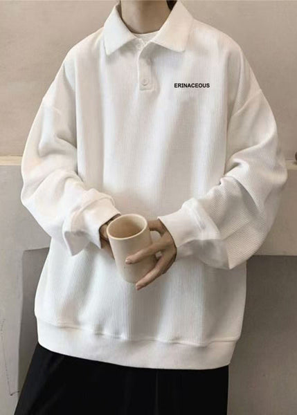 Sweatshirts TC015 Spring Peter Collar Grey Simple Letter Cotton Pan Mens