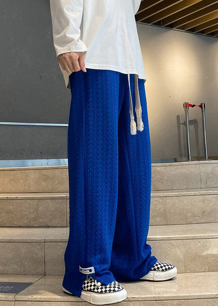 Simple Grey Pockets Side Open Solid Cotton Men Pants Fall WA060 MENP241110