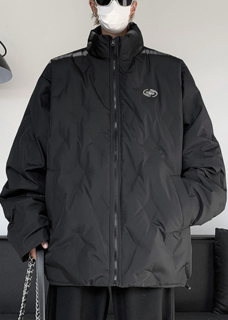 Simple Grey Stand Collar Zip Up Duck Down Men Coat Winter WL010 MENCW241123