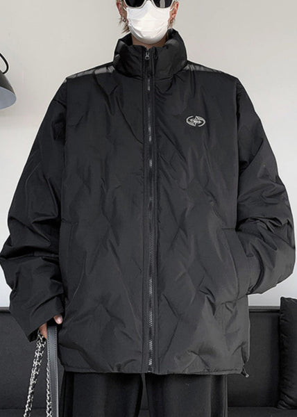 Simple Grey Stand Collar Zip Up Duck Down Men Coat Winter WL010 MENCW241123