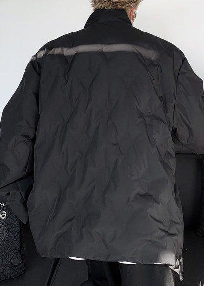 Simple Grey Stand Collar Zip Up Duck Down Men Coat Winter WL010 MENCW241123