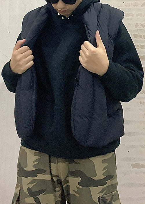 Simple Grey Zip Up Pockets Cotton Filled Mens Waistcoat Sleeveless RN002 ABC