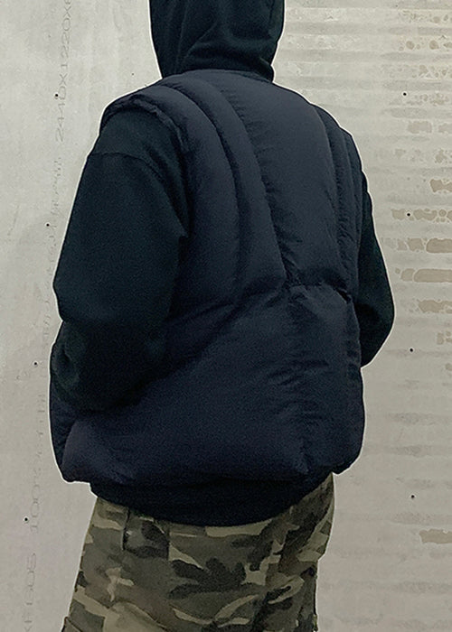 Simple Grey Zip Up Pockets Cotton Filled Mens Waistcoat Sleeveless RN002 ABC