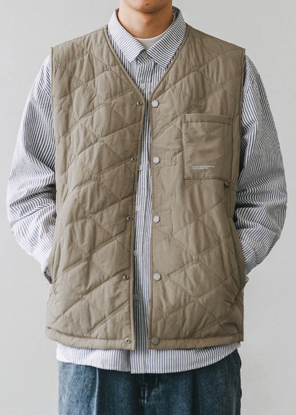 Simple Khaki Button Pockets Cotton Filled Mens Waistcoat Winter RN008 ABC
