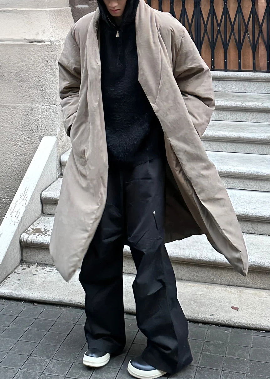 Simple Khaki Pockets Solid Duck Down Men Down Coat Winter RJ020 ABC