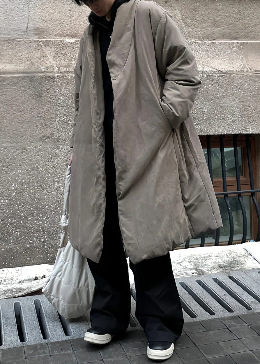 Simple Khaki Pockets Solid Duck Down Men Down Coat Winter RJ020 ABC