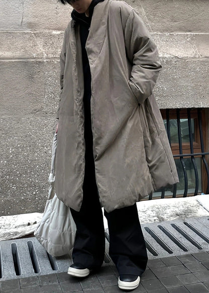 Simple Khaki Pockets Solid Duck Down Men Down Coat Winter RJ020 ABC