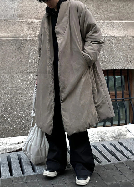 Simple Khaki Pockets Solid Duck Down Men Down Coat Winter RJ020 ABC