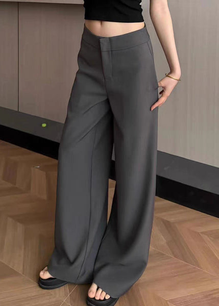 Spandex Summer Pockets Waist High Simple Solid Khaki Pants FashionChic