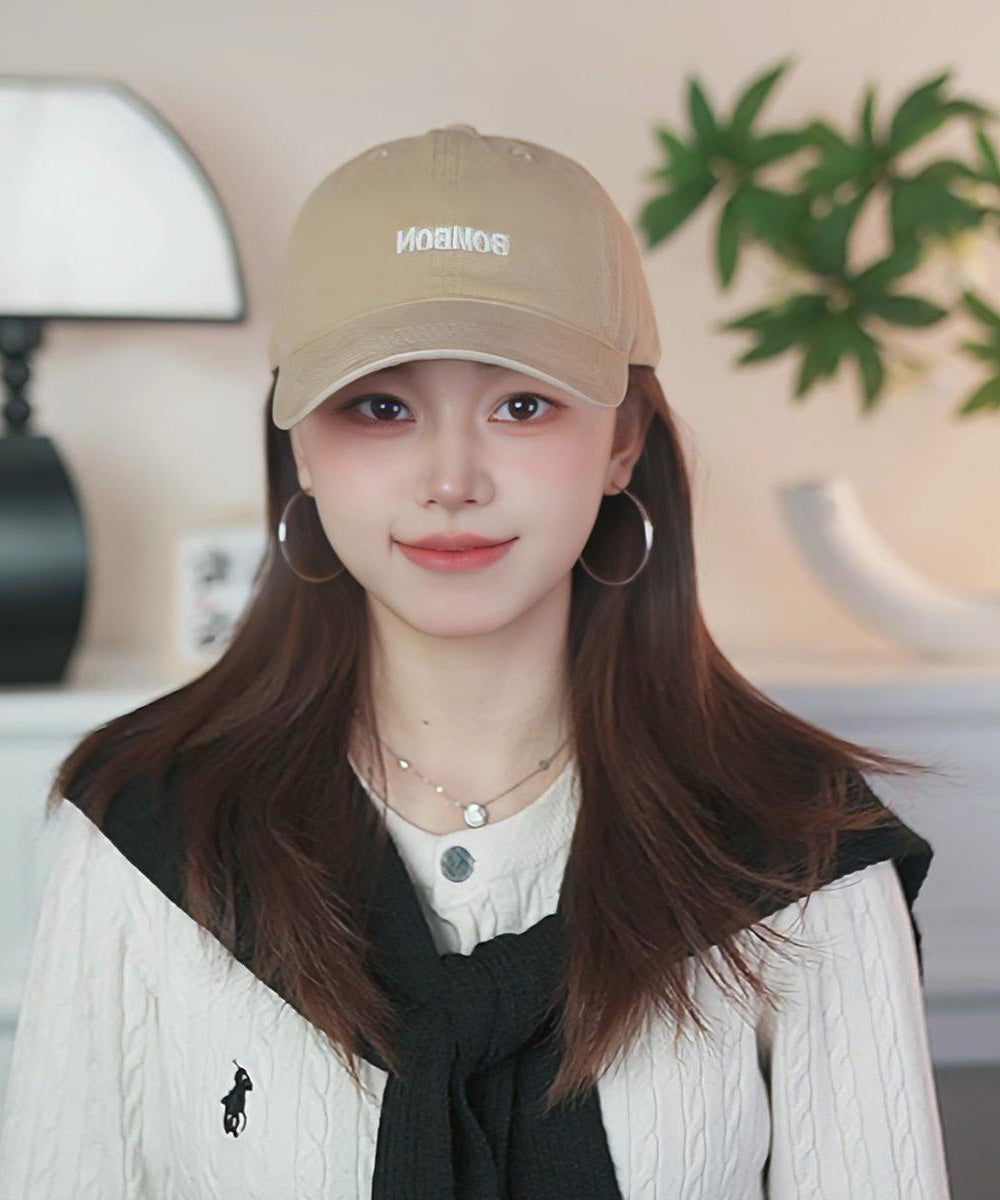 Simple Letter Embroidered Baseball Pink Cap Hat FashionChic