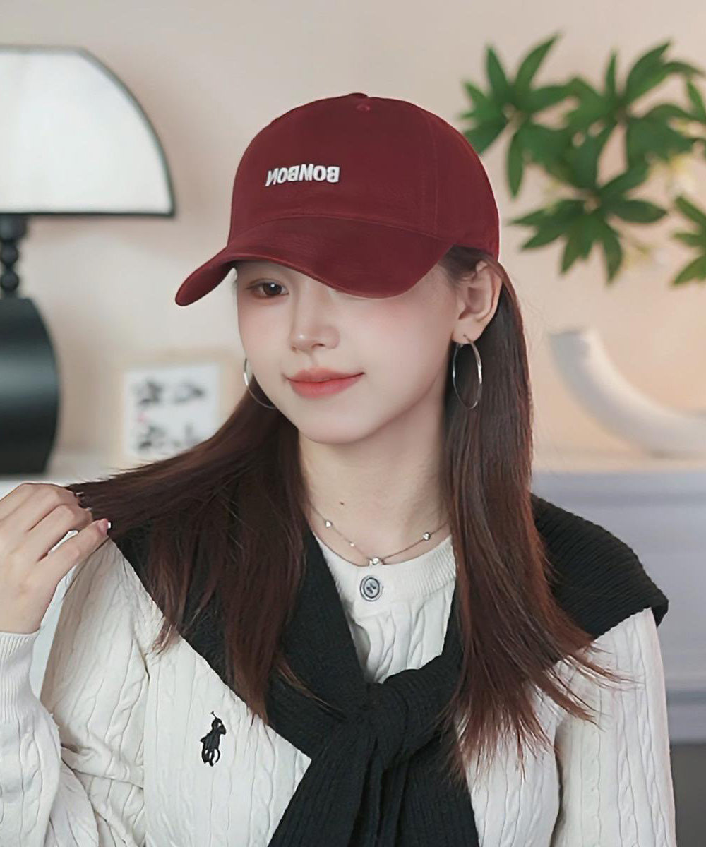 Simple Letter Embroidered Baseball Pink Cap Hat FashionChic