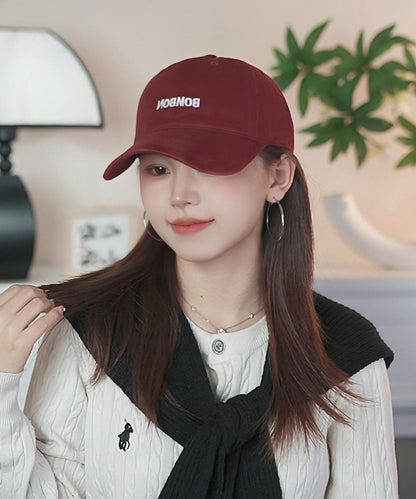 Simple Letter Embroidered Baseball Pink Cap Hat FashionChic