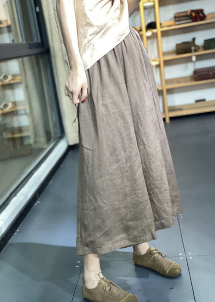 Simple Pink Pockets Elastic Waist Crop Pants Summer UU1014 SH-LF-CPTS240526