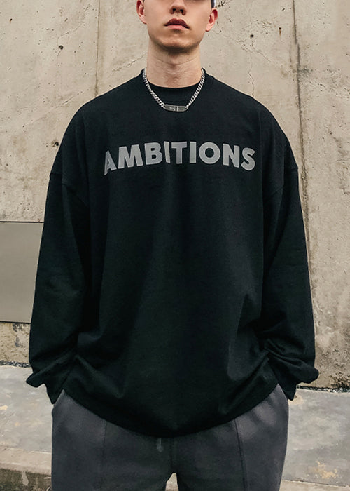 O-Neck Shirt Letter Spring Cotton T Mens Solid Simple Red FashionChic