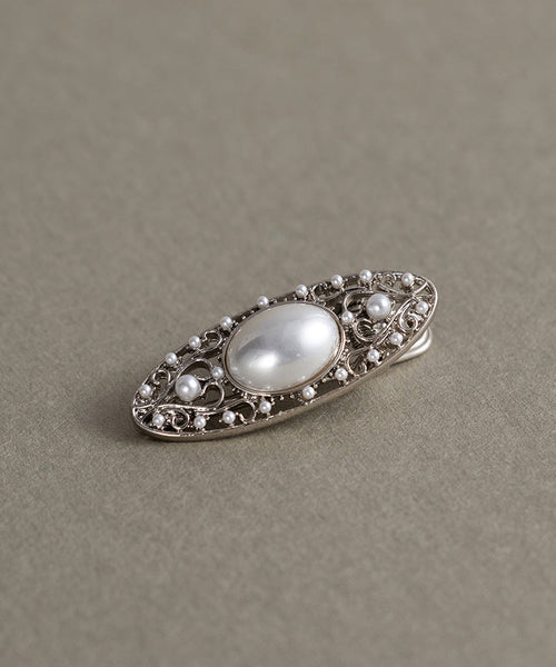 Simple Silk Alloy Pearl Hollow Out Hairpin QJ045 JEW-HAI241021