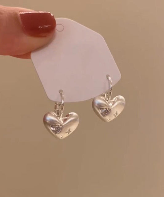 Drop Zircon Earrings Silk Simple Love Copper Alloy FashionChic