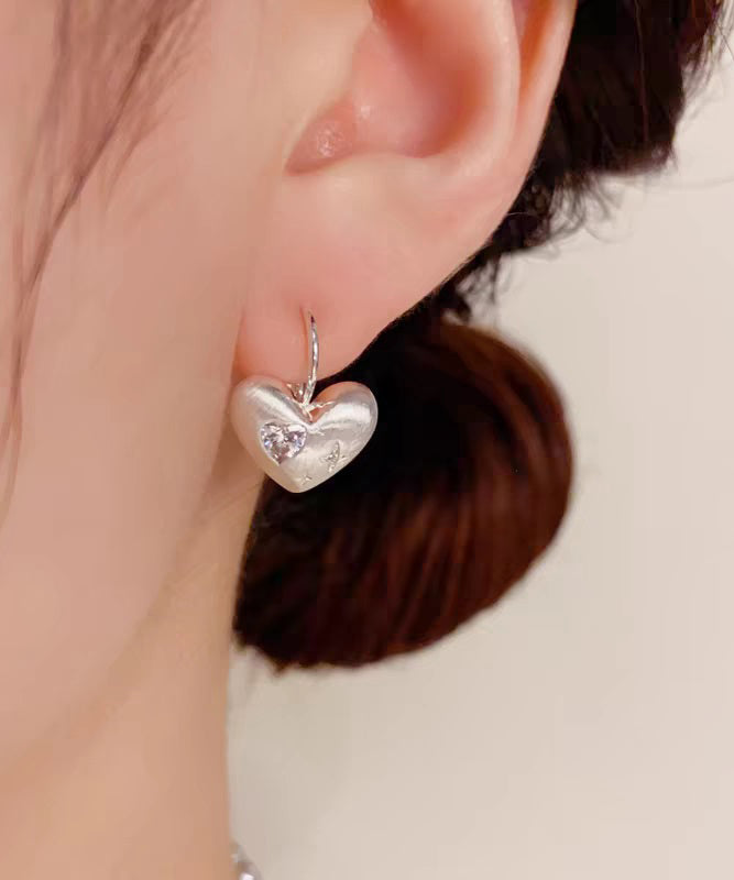 Drop Zircon Earrings Silk Simple Love Copper Alloy FashionChic